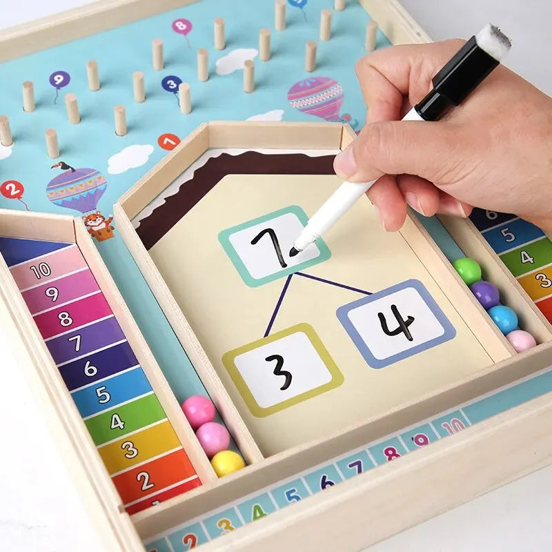 Kids Montessori Math Counting Learning Toys Teaching Tool Number Decompositio Addition Subtraction Kindergarten Educatinal Game