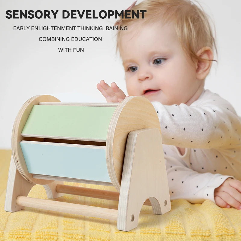 Montessori Infant Wooden Toys Target Box Rolling Drum Color Shape Cognition Match Educational Sensory Baby Teaching Aid Gifts