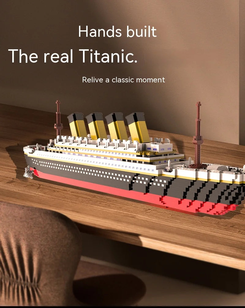 Titanic Giant Ship Boat Building Blocks Luxury Iceberg Cruise Wreck Set Micro City DIY Model Bricks Toys For Children Adult Gift