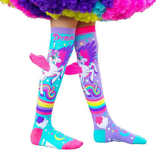 2024 New Little Girl Knee High Socks Cute Cartoon Pony Print Long Stockings Soft Child Fun Socks