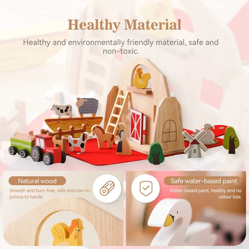 Baby Wooden Removable House Toys Barn Model Montessori Busy Box Toys Wooden Cars Animal Blocks Removable Newborn Puzzle Games