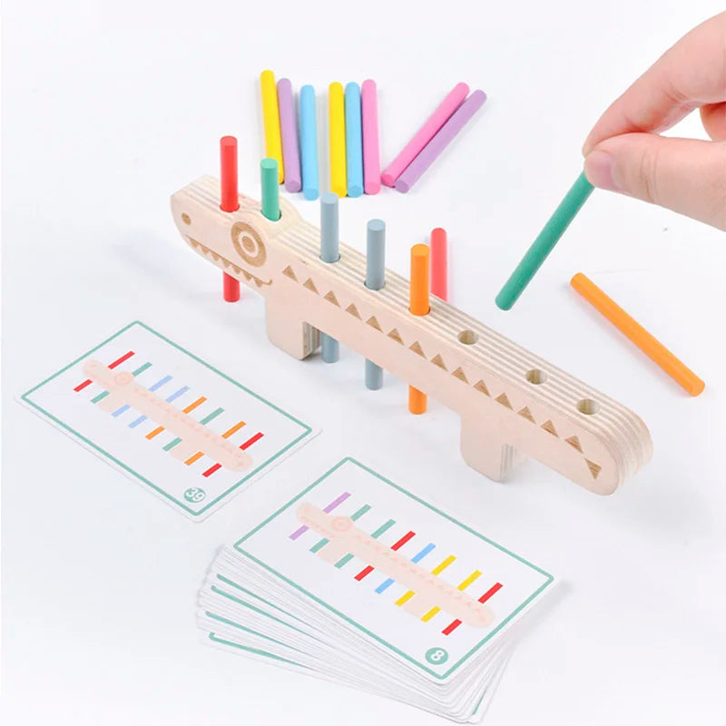 Montessori Wooden Toy Color Matching Games Puzzle Learning Set Fine Movement Training Math Educational Toys For Chilren Kids