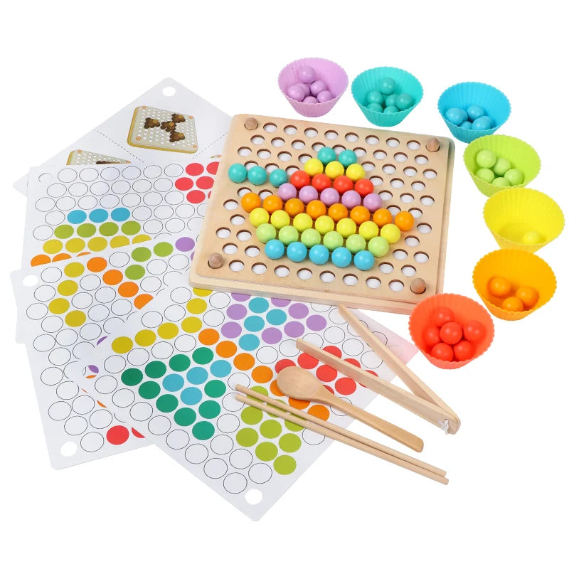 Wooden Beads Game Montessori Educational Early Learn Children Clip Ball Puzzle Preschool Toddler Toys Kids For Children Gifts