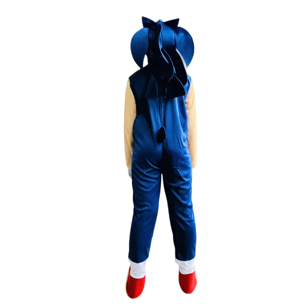 Anime Game Sonic Cosplay Costume Children's Hedgehog Zentai  Halloween Party Performance Costume Bodysuit