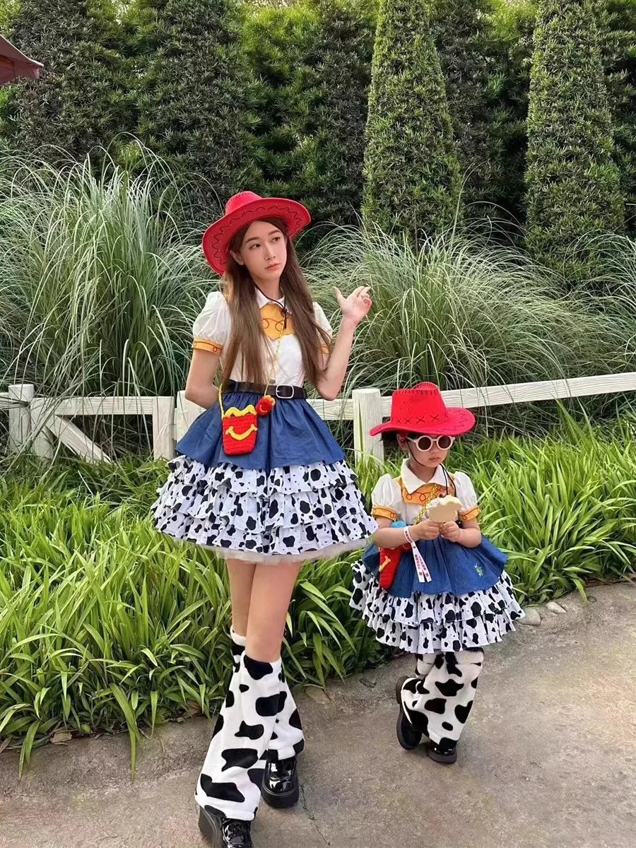 New Disney Girl Cuisi Skirt Children'S Lolita Princess Skirt Toy Story Woody Cowboy Cosplay  Costume Birthday Halloween Gift