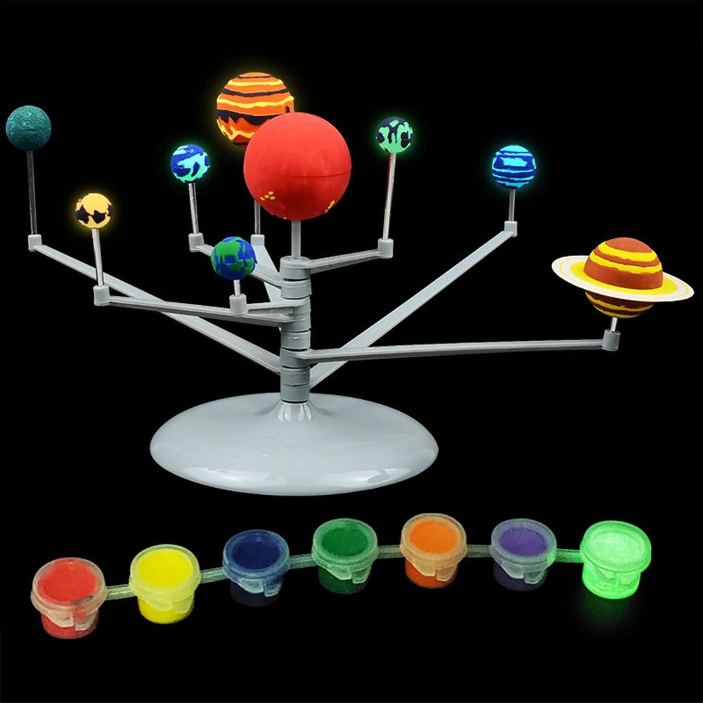 Solar System Model DIY Toys  Educational Child Science Technology Learning Solar System Planet Teaching Assembly Coloring Gift