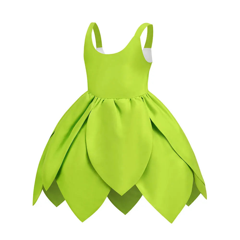 Baby Girl Tinker Bell Green Fairy Dress Kids Kindergarten Stage Performance Outfits Children Luxury Elf Cosplay Costume Gift