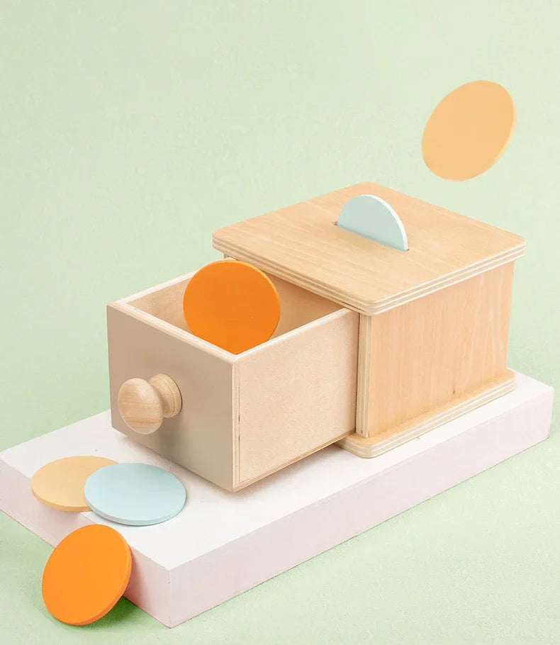 Montessori Infant Wooden Toys Target Box Rolling Drum Color Shape Cognition Match Educational Sensory Baby Teaching Aid Gifts