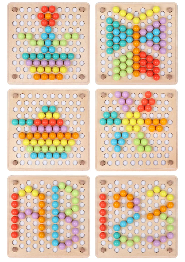 Wooden Beads Game Montessori Educational Early Learn Children Clip Ball Puzzle Preschool Toddler Toys Kids For Children Gifts