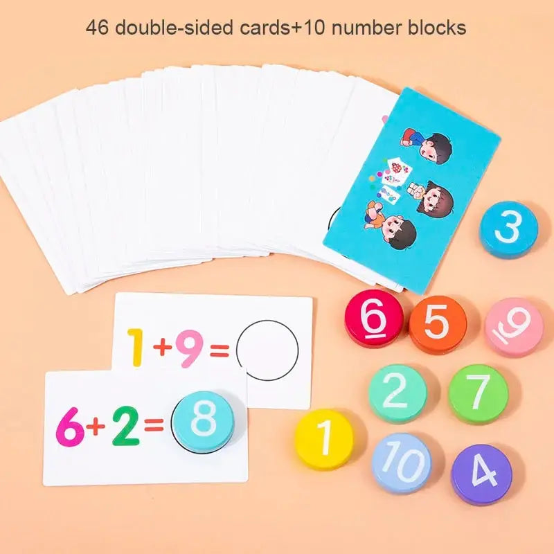 Kids Montessori Math Toys Arithmetic Card Matching Games Addition Subtraction Parish Early Educational Counting Toys for Kid