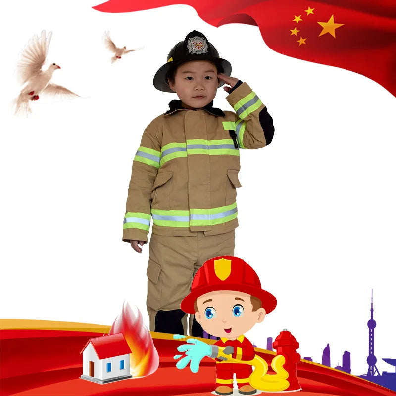 Little Firefighter Fire Drill Play Clothes 2024 Children's Fire Uniforms Children's Stage Performance Costumes Cosplay