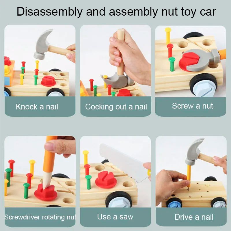 Children 3D Busy Board Wooden Toys Montessori Game Simulation Pretend Play Screw Tools Fine Movement Training Educational Toys