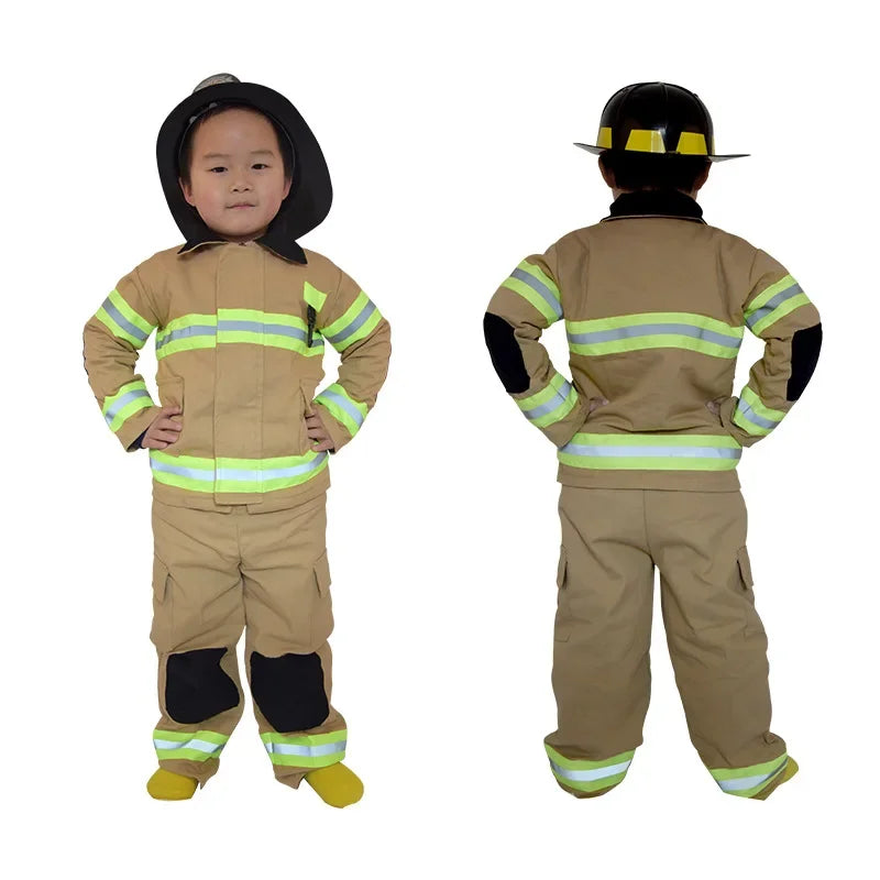 Little Firefighter Fire Drill Play Clothes 2024 Children's Fire Uniforms Children's Stage Performance Costumes Cosplay