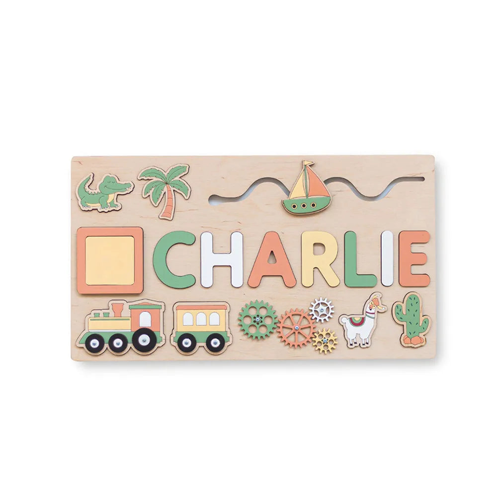 Personalized Custom First Name Wooden Puzzle Educational Toys For Toddlers Early Learning Gifts For Kids Baby Toy Boy &girl Gift