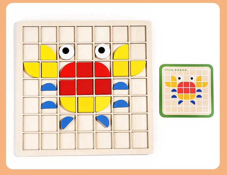 Montessori Cognition Puzzle Board Logical Training Matching Game Early Educational Toys Gifts For Children Kids Baby