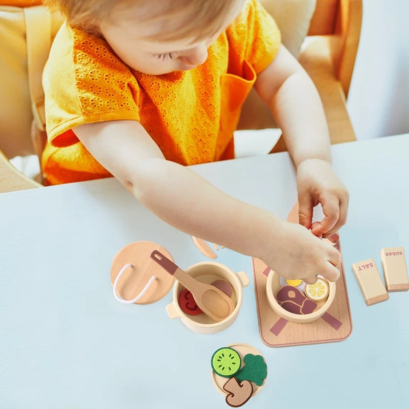 Kid Wooden Ice Cream Shop Pretend Play Set Educational Montessori Toy  Children Simulation Sales Ice Cream Toy Kid Birthday Gift