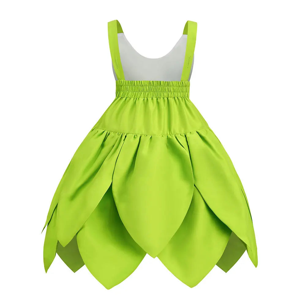 Baby Girl Tinker Bell Green Fairy Dress Kids Kindergarten Stage Performance Outfits Children Luxury Elf Cosplay Costume Gift