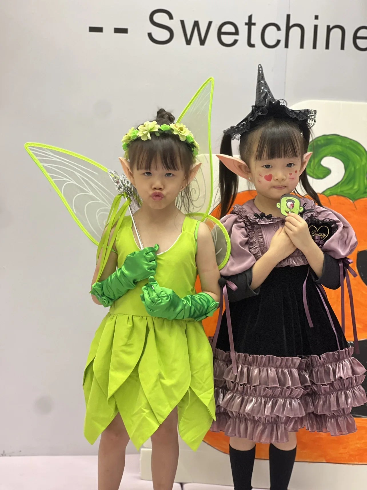 Baby Girl Tinker Bell Green Fairy Dress Kids Kindergarten Stage Performance Outfits Children Luxury Elf Cosplay Costume Gift