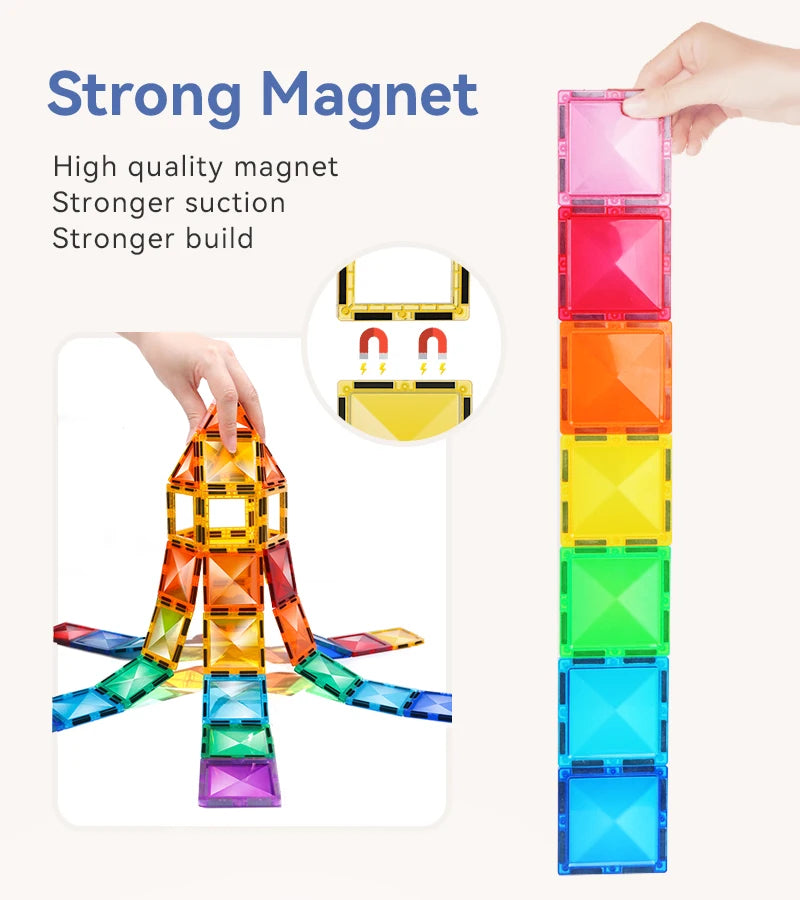 Montessori Educational Toys Magnetic Building Blocks Children DIY Construction Sets Star Diamond Magnetic Tiles for Kids Gift