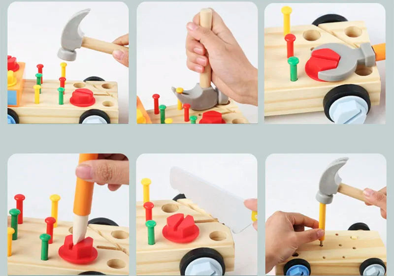 Children 3D Busy Board Wooden Toys Montessori Game Simulation Pretend Play Screw Tools Fine Movement Training Educational Toys