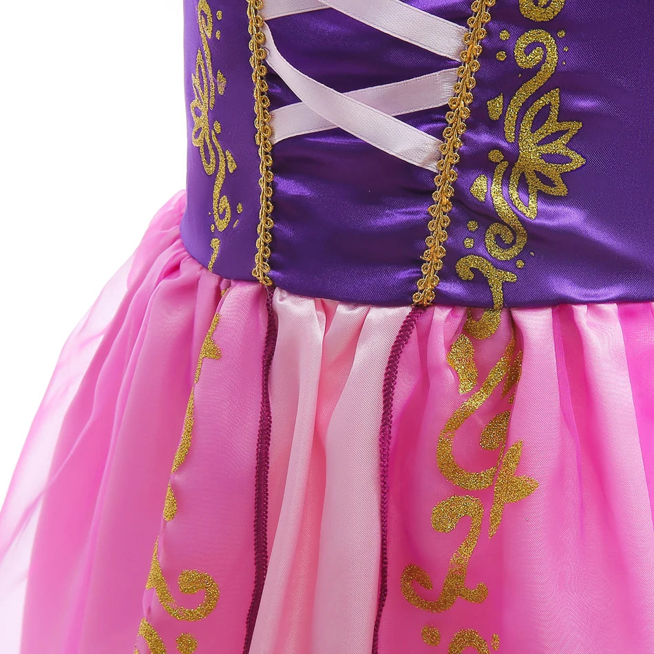 Princess Cosplay Rapunzel Dress Girl Tangled Baby Halloween Purple LED Light Costume Kid Christmas Carnival Fancy Ball Gowns