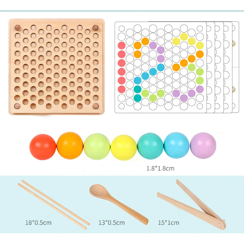 Wooden Beads Game Montessori Educational Early Learn Children Clip Ball Puzzle Preschool Toddler Toys Kids For Children Gifts