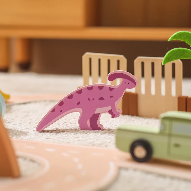 Montessori Dinosaur Scene Building Toy Stacking Building Block Toys Novel Wooden Montessori Educational Busy Box Newborn Puzzle