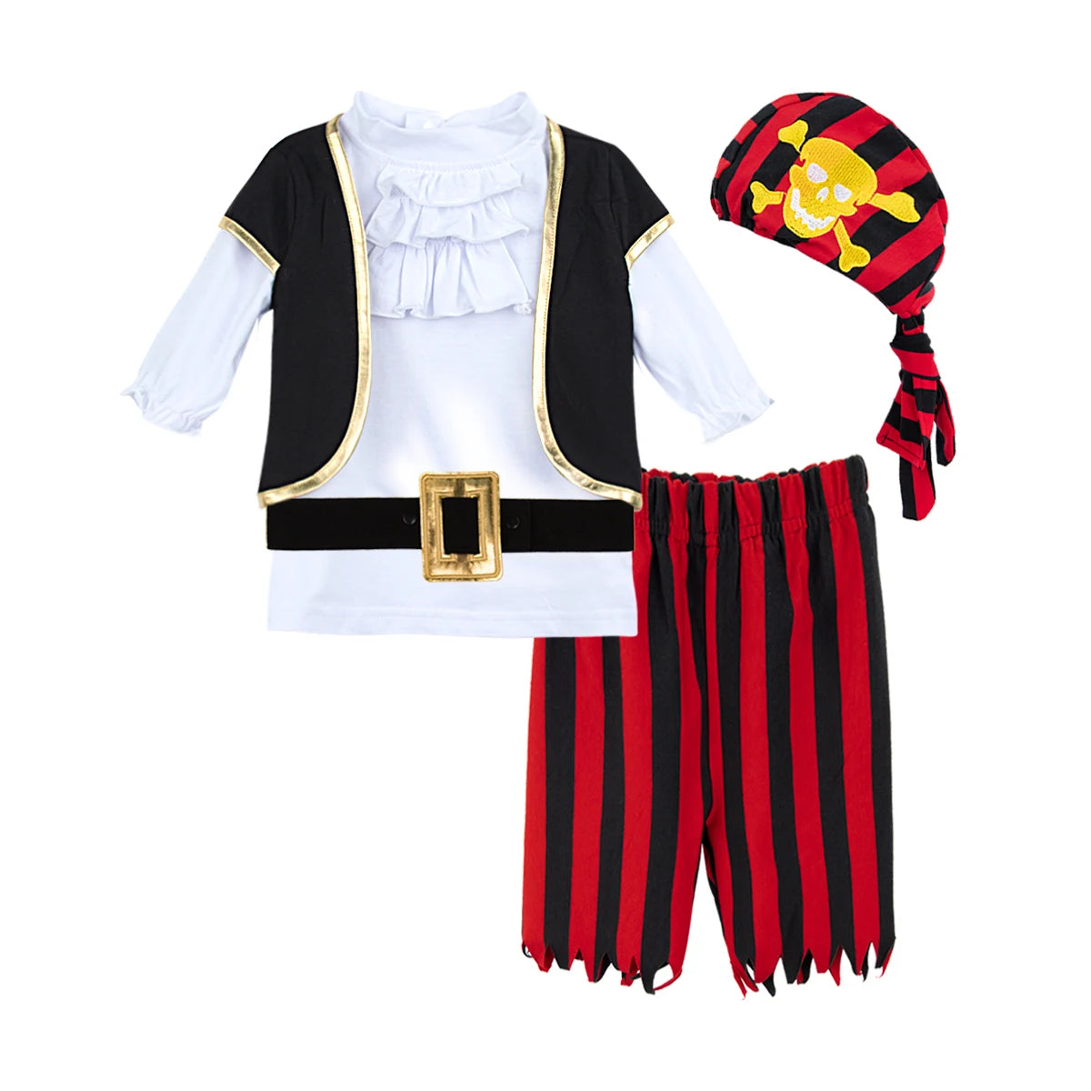 Baby Toddler Girls Pirate Costume Carnival Fancy Dress Clothes Set 5PCS Infant Cosplay Outfits 0-4 Years