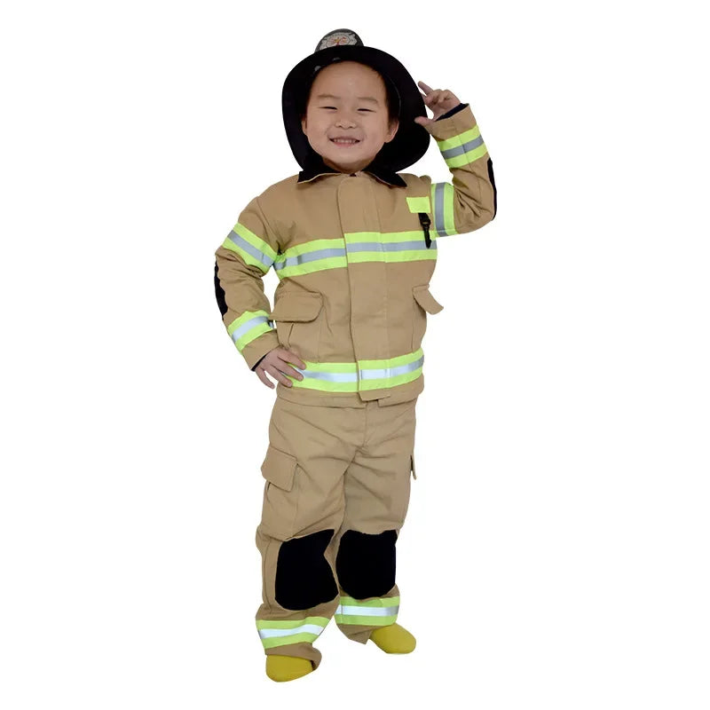 Little Firefighter Fire Drill Play Clothes 2024 Children's Fire Uniforms Children's Stage Performance Costumes Cosplay