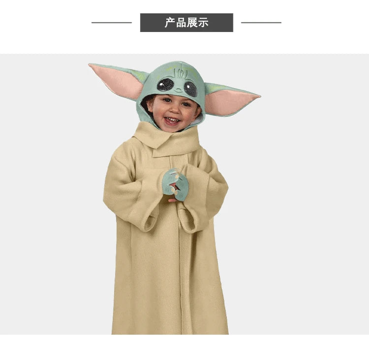 New Arrive Cute Disney Anime Yoda Baby Costume Christmas Carnival Party Cosplay Clothing New Year Kids  Anime Cosplay Funny Xmas