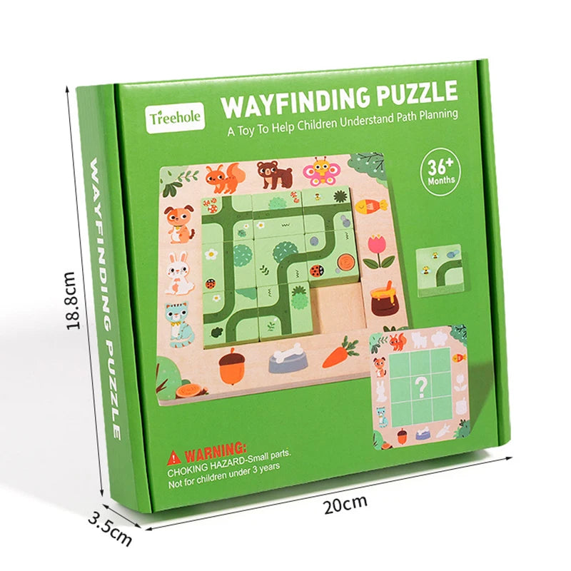 Montessori Wooden Maze Puzzle Cognitive Development Board For Kids Children Early Learning Toy