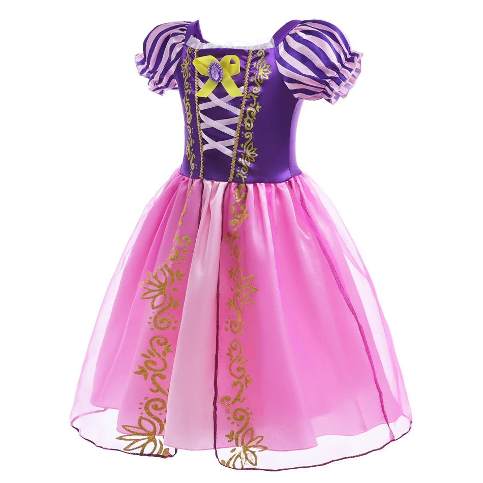 Princess Cosplay Rapunzel Dress Girl Tangled Baby Halloween Purple LED Light Costume Kid Christmas Carnival Fancy Ball Gowns