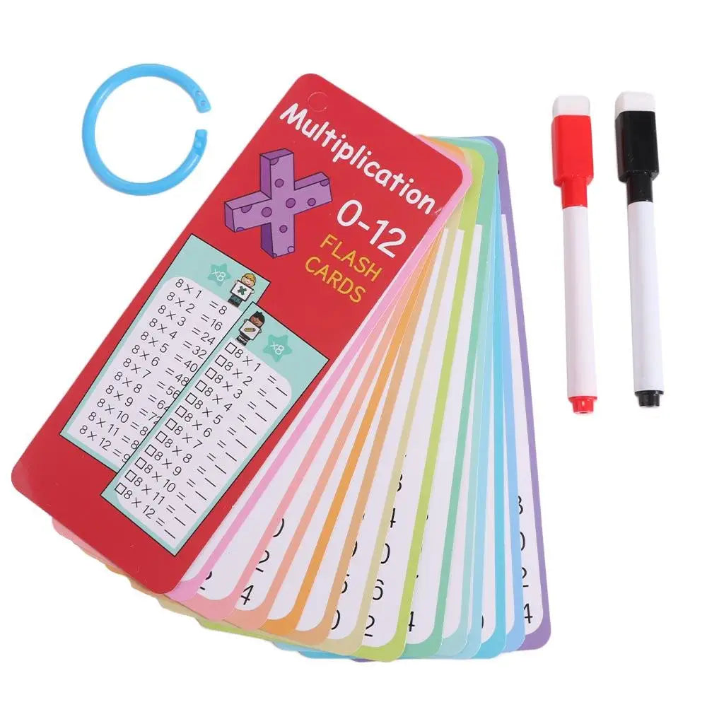 Mathematics Card Montessori Learning Cards Matching Games Multiplication Math Education Flash Card Flashcard with Erasable Pen