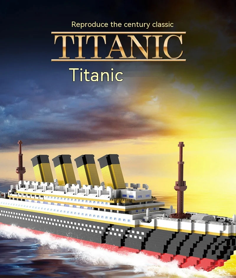 Titanic Giant Ship Boat Building Blocks Luxury Iceberg Cruise Wreck Set Micro City DIY Model Bricks Toys For Children Adult Gift