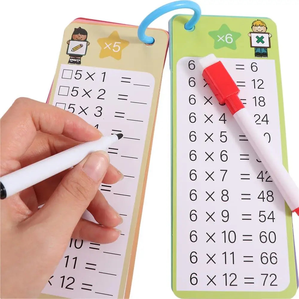 Mathematics Card Montessori Learning Cards Matching Games Multiplication Math Education Flash Card Flashcard with Erasable Pen