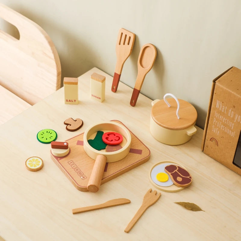 Kid Wooden Ice Cream Shop Pretend Play Set Educational Montessori Toy  Children Simulation Sales Ice Cream Toy Kid Birthday Gift